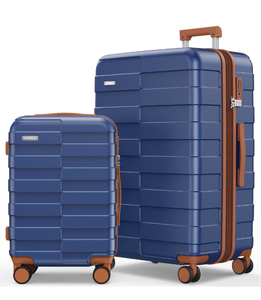 lot 128 image: Brand New Luggage Sets 2 Piece 2028 Inch (3-YEARS VIP SERVICE) Hardside Expandable Lightweight Ultra Durable 100% Polycarbonate Carry On Travel Suitcase with Spinner Wheels TSA Lock, Classic Blue $159.99 Retail