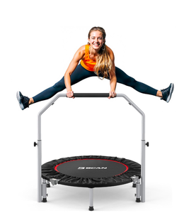 lot 133 image: Brand New Bcan Black 48 Foldable Workout Trampoline for Adults $129.99 Retail