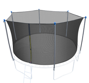 lot 143 image: Brand New 12ft Trampoline Replacement Enclosure Net with Universal Trampoline Replacement Enclosure Poles $59.99 Retail