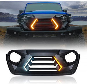 lot 150 image: Brand New Xprite Front Grill with Turn Signals and Daytime Running Lights for 2018-2025 Jeep Wrangler $169.99 Retail