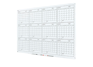 lot 155 image: Brand New J&J Worldwide Glass Whiteboard Yearly Calendar 35x47 $122 Retail