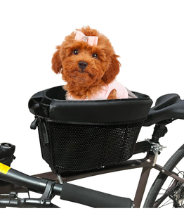 lot 156 image: New Dog Bike Basket, Adjustable Safety Strap Pet Bike Basket, Bike Dog Basket with Black Liner, for Up to 15lbs Small Dogs Cats Pets $55.98
