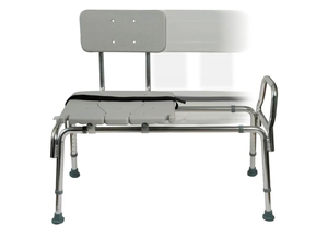 lot 158 image: Brand New DMI Tub Transfer Bench and Shower Chair with Non Slip Aluminum Body, FSA Eligible, Adjustable Seat Height and Cut Out Access, Holds Weight up to 400 Lbs, Bath and Shower Safety, Transfer Bench Retail $89.99