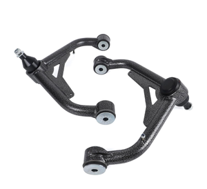 lot 160 image: Brand New FLYCLE Black Front Upper Control Arms for 2000-2010 Silverado Sierra 2500 HD 3500 HD, 2 PCS 2-4 Lift Black White Grain Tubular Front Suspension Control Arm Compatible $109.99 Retail