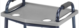 lot 162 image: Brand New DMI Walker Tray With Cup Holders, Walker Tray For Folding Walkers, Mobility Accessory for Seniors, Tray Table for Standard Walkers, Multipurpose and Portable, Gray