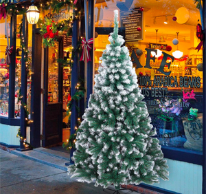 lot 185 image: Brand New 6.5ft White Frosted Christmas Tree $59.99