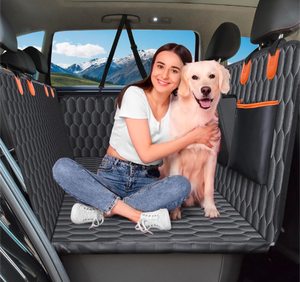 lot 187 image: Brand New Chumajor  XL Black Back Seat Extender for Dogs Supports 400lbs Car Seat Cover with Hard Bottom $109.99 Retail