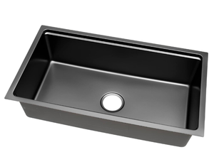 lot 188 image: Brand New Milolsen Undermount Kitchen Sink Metal Black Stainless Steal 32x18 Single Bowl Kitchen Sink $261.25 Retail