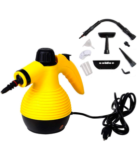 lot 107 image: Brand New GOFLAME Steam Cleaner 1050W Handheld Multi-Purpose Powerful Steam, Sanitizer, Steamer, Steam Iron, Remove StainsGrease from Bathroom, Kitchen Yellow $45.99 Retail
