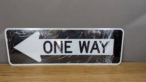 lot 213 image: Brand New Metal One Way Sign