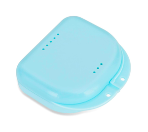lot 214 image: Brand New 6pk of Dental Mouthguard Container Orthodontic, Retainer Care, with Vent Holes, Denture Holder Box Blue