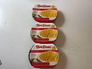lot 83 image: CC. 3x 1lb 4oz Bob Evans Macaroni & Cheese