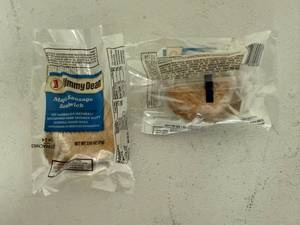 lot 96 image: EE. 25x Jimmy Dean Maple Sausage Sandwich