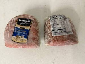 lot 123 image: E. 4.95lbs Smithfield Sliced Boneless Ham-Maple Flavored