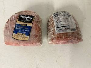 lot 124 image: E. 4.10lbs Smithfield Sliced Boneless Ham-Maple Flavored