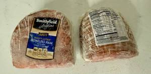 lot 129 image: E. 4.65lbs Smithfield Sliced Boneless Ham-Maple Flavored