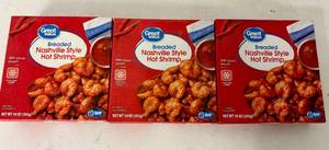 lot 138 image: K. 3x 10oz Breaded Shrimp(popcorn)-With Nashville Style Hot Sauce Packet