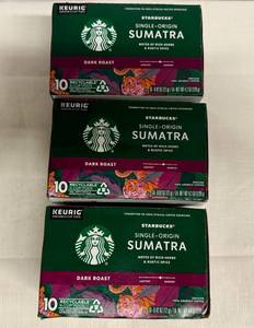 lot 163 image: SSS. 3x 10ct Starbucks Sumatra-K-Cups