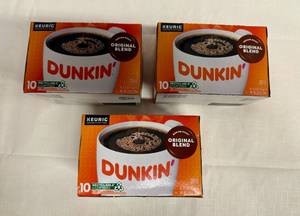 lot 166 image: SSS. 3x 10ct Dunkin  Orignal Blend-K-Cups