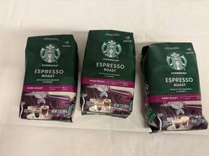 lot 167 image: SSS. 3x 12oz Starbucks Ground Espresso Roast