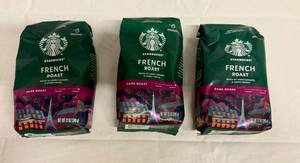 lot 170 image: SSS. 3x 12oz Starbucks Ground French Roast