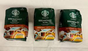 lot 171 image: SSS. 3x 12oz Starbucks Ground Breakfast Blend