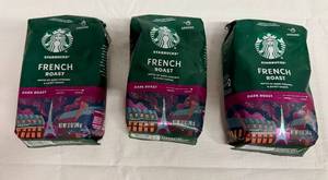 lot 176 image: SSS. 3x 12oz Starbucks Ground French Roast