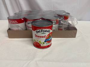 lot 449 image: 12x 28oz Dei Fratelli Stewed Tomatoes