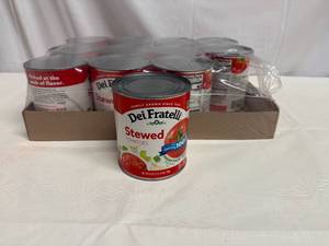 lot 450 image: 12x 28oz Dei Fratelli Stewed Tomatoes