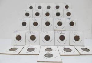 lot 84 image: Lot of 26 US Indian Head Pennies 1880-1908