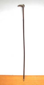 lot 95 image: Quality Antique ca 1900 Gold Gilt Antler Mounted Walking Stick