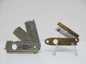 lot 98 image: (2) 1930s CHEVROLET Advertising Cigar Cutters