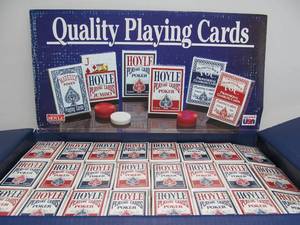 lot 9 image: NOS Brand New HOYLE Playing Cards Store Display wCards - 144 Brand New Sealed Decks