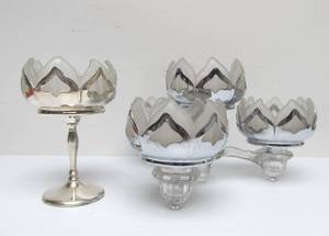 lot 29 image: Vintage Mid Century 1950s era FARBER BROS Chrome & Glass Goblets