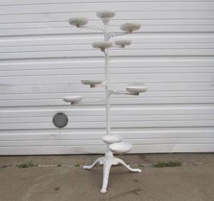 lot 3 image: Awesome Old Vintage Cast Iron Victorian Plant Stand