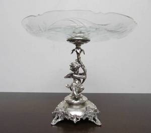 lot 7 image: Stunning Antique 1890s Silver Cherub Centerpiece by Master Herman Sudfeld