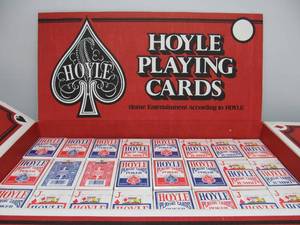 lot 37 image: NOS Brand New HOYLE Playing Cards Store Display wCards - 144 Brand New Sealed Decks