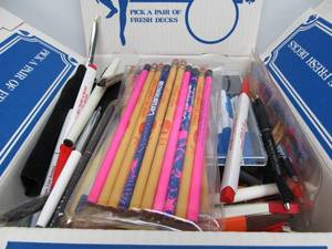 lot 38 image: Large Salesman Sample Advertising Pen & Pencil Collection