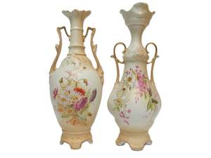 lot 143 image: Pair (2) Antique Austrian Flower Vases by Robert Hanke - ca. 1900