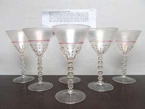 lot 155 image: Set of 6 Antique Mid 19th Century Venetian Wine Goblets 