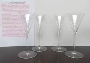 lot 156 image: Set of 4 Antique J&ampL Lobmeyr Ambassador Red Wine Glasses by Oswald Haerdtl - ca. 1925