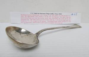 lot 166 image: Antique Art Nouveau Silver Soup Ladle by Vincenz Carl Dub