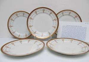 lot 176 image: Set of 6 Antique MZ Lunch  Dinner Plates - ca. 1890s - 8.25