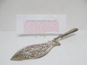 lot 181 image: Antique Silver Oval Fish Slice Server by Jacob Carl Klinkosch - Vienna - ca. 1890