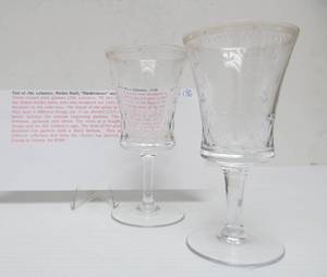 lot 186 image: Pair of J&ampL Lobmeyr Biedermeier Style Wine Glasses by Stefan Rath - ca. 1930s
