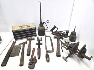 lot 200 image: Nice Estate Lot of Antique Hand Tools etc