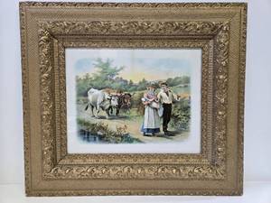 lot 241 image: Excellent Antique Framed Lithograph by Debat Ponson - After Marriage
