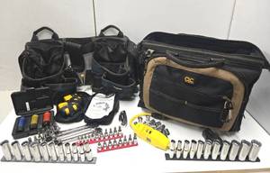 lot 320 image: Excellent Estate Lot - CLC Tool Carrier , Husky Tool Belt & Lots of Good Tools Husky Sockets etc