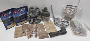 lot 321 image: Lot of MilitarySurvival Items Rations Cooking Items etc
