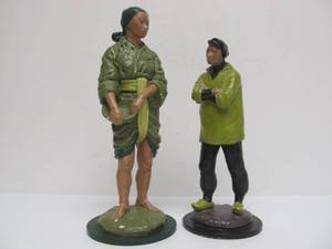 lot 131 image: Pair of Vintage Fred Press Chalkware Figures Stamped 10